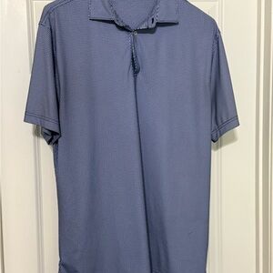 Peter Millar M Navy Patterned Polo Shirt